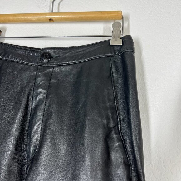 Vintage Leather Pants Black High Rise - Picture 5 of 10